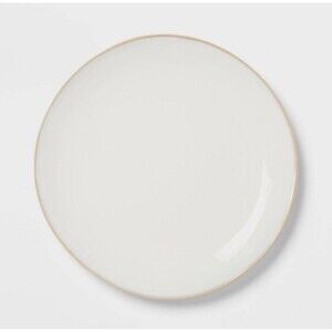 4pc Stoneware Dinnerware Plate Set White/Tan - Threshold - New